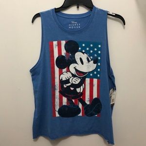 NWT Mickey Mouse American flag Muscle Tee